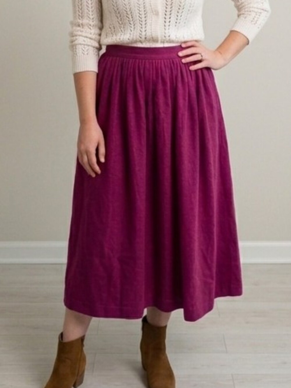 VTG Fits Med Wool Maxi SkirtFushia  Vintage Heritage Preppy Old Money Classic